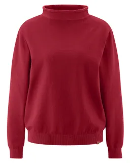 HempAge HempAge Damen vegan Rollkragenpullover Rubinrot – Produktbild 1 von 1
