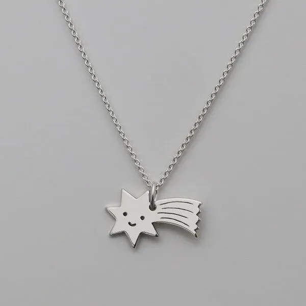 BELLYBIRD Jewellery BELLYBIRD Jewellery Kinderkette - kleine Sternschnuppe, Anhänger/ Silber/ Silber vergoldet, Silber, – Produktbild 1 von 4
