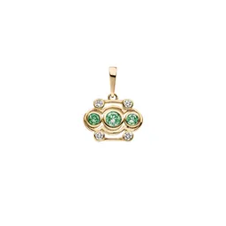 Maren Jewellery Blossom Anhänger - 18K Gelbgold & Labordiamanten Grün – Produktbild 1 von 1