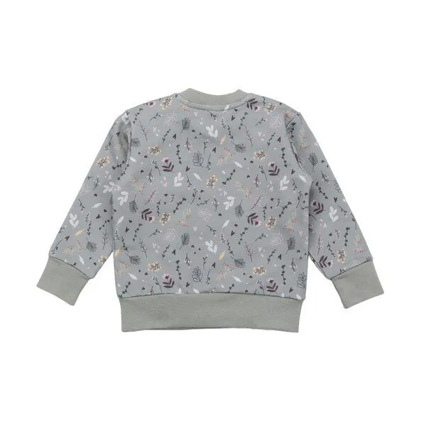 Walkiddy Bio-Baumwolle Kinder Sweatshirt 'Tiny Flowers' Grün - GOTS Zertifiziert, Allergikerfreundlich, Nachhaltig von Walkiddy, Grün, – Produktbild 2 von 3