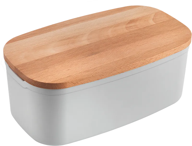 Metaltex Metaltex Bready Brotkasten mit 2-in-1 Deckel / Brotschneidebrett, Grau, – Produktbild 1 von 2