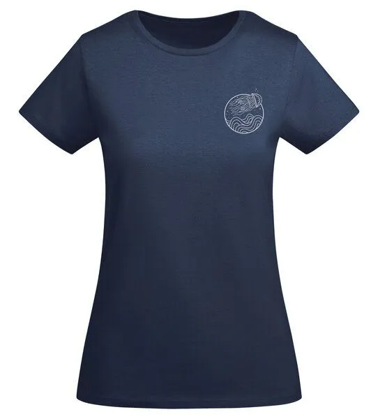 vis wear vis wear Qualle zwischen Ozean und Wellen - Damen Organic Shirt, Navy, – Produktbild 3 von 3