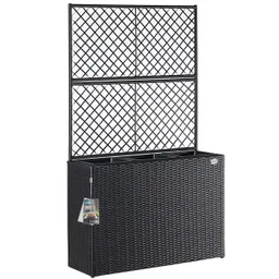 Casaria® Casaria Casaria Polyrattan Blumenkasten mit Rankgitter Schwarz – Produktbild 1 von 1