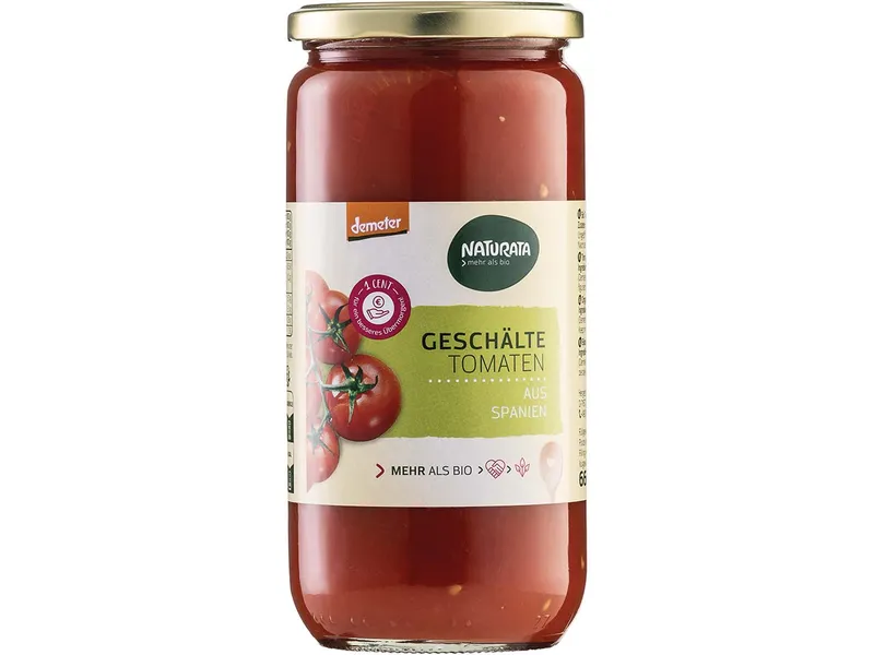 Naturata NATURATA Geschälte Bio-Tomaten in Tomatensaft, demeter-zertifiziert, 660 g – Produktbild 1 von 1