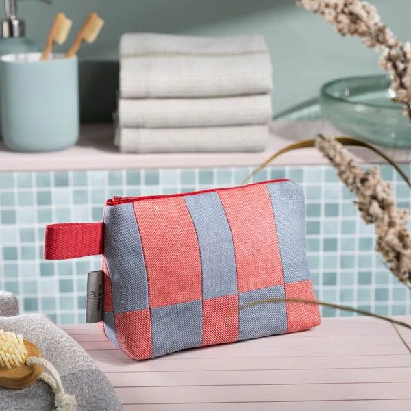 nahtur-design nahtur-design Kosmetiktasche aus 100% Leinen | Kleine Leinentasche, No_17 (blau), – Produktbild 2 von 4