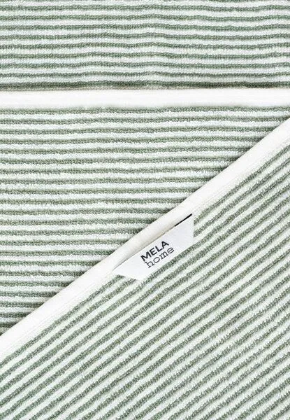MELA MELA Handtuch Style TANVI Stripes aus 100% Bio-Baumwolle, Herbal green gestreift, – Produktbild 4 von 6