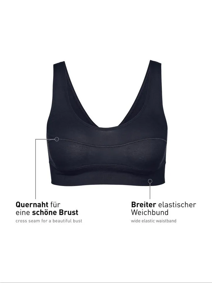 CALIDA CALIDA Bustier Elastic Damen (1-tlg) weicher Softbund, breite Träger und natürlicher Halt, Blau, – Produktbild 2 von 5