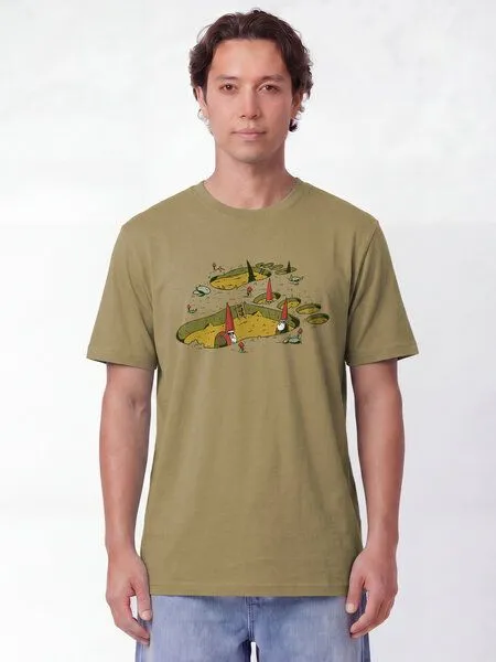 watapparel watapparel T-Shirt Unisex Gnome Footprint, Faded olive, – Produktbild 2 von 2