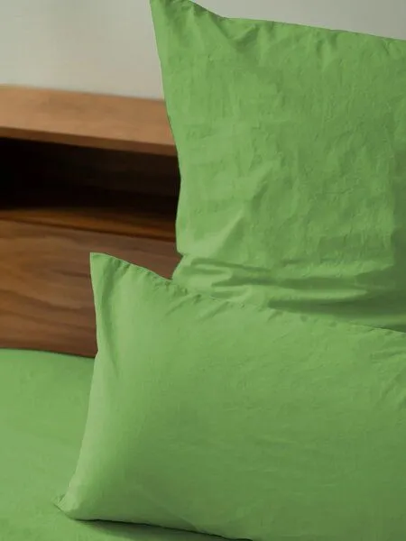 erlich textil erlich textil Fred Kopfkissenbezug aus weicher Bio-Baumwolle, made in Europe, Matcha, – Produktbild 4 von 7