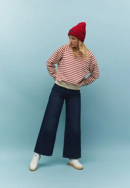 recolution recolution Sweatshirt ALLAMANDA STRIPES, Signal red, – Produktbild 3 von 3