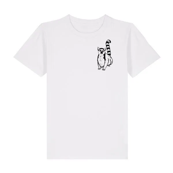 Spangeltangel Spangeltangel Kinder-T-Shirt "Lemuren", Biobaumwolle, Affe, Kurzarm, Dunkelgrün, – Produktbild 2 von 4