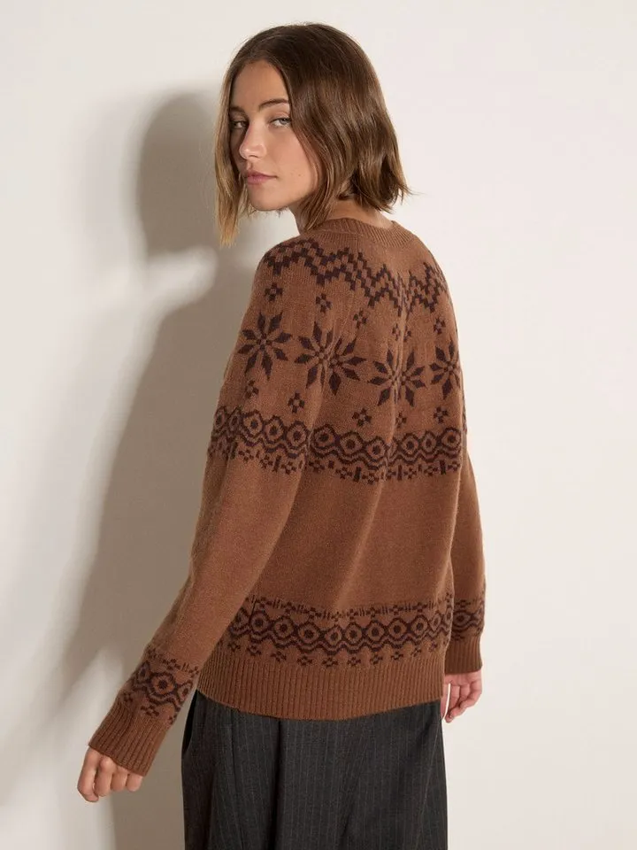Apricot Apricot Strickpullover Weicher Pullover mit Norwegermuster, Braun, – Produktbild 3 von 4