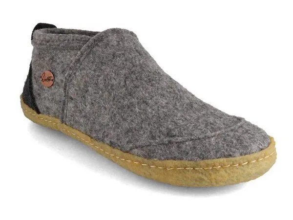 WoolFit WoolFit Hausschuhe 'Taiga' mit Naturgummisohle, 100% Wolle, Hellgrau, – Produktbild 2 von 4