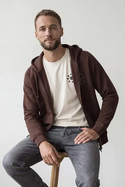 KOKOworld KOKOworld Kapuzenjacke Goa-Zip-Unisex, Brown sun&soil (braun), – Produktbild 4 von 4