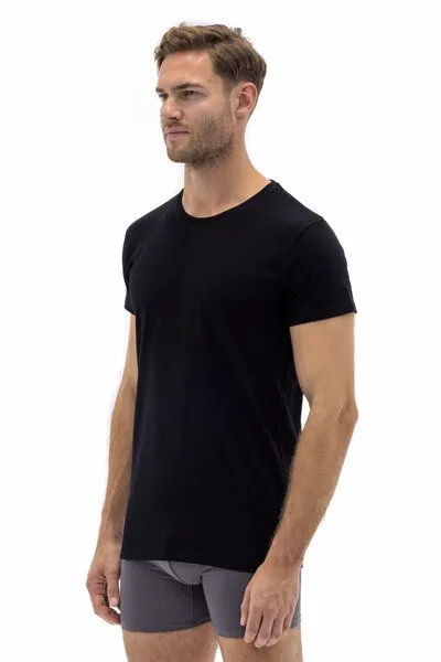 Barrio 13 Barrio 13 T-Shirt Herren Rundhals 3er Pack - Stretch Baumwolle Unterhemd mit Kurzarm Slim Fit, Schwarz, – Produktbild 3 von 4
