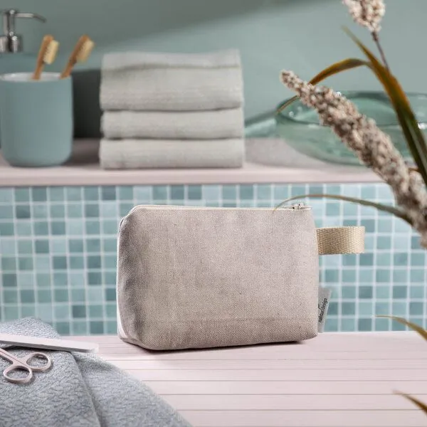 nahtur-design nahtur-design Kosmetiktasche aus 100% Leinen | Kleine Leinentasche, No_10 (blau), – Produktbild 4 von 4