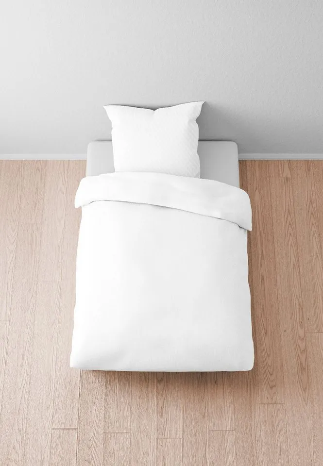 Biberna Biberna Bettwäsche 0470500, hochwertige TENCEL Qualität, Lyocell, 2 teilig, natürlicher Rohstoff, schnelltrocknend, angenehm weich, atmungsaktiv, Weiß, – Produktbild 3 von 5