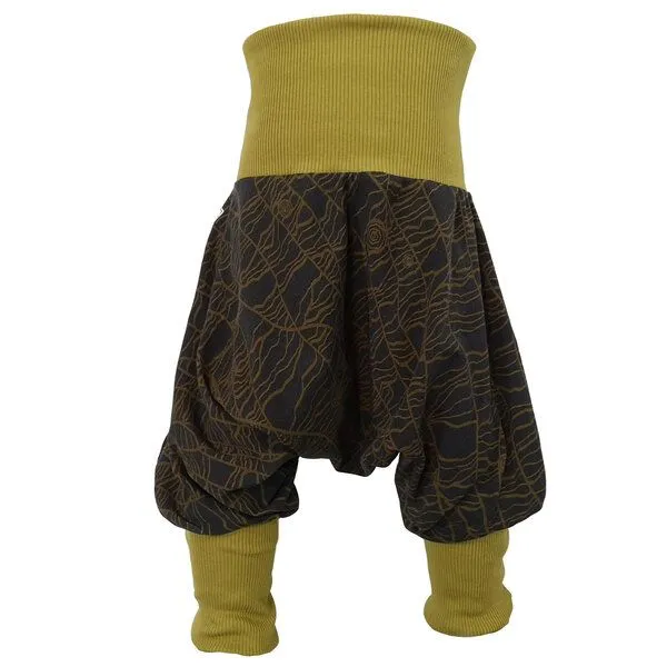 liebewicht liebewicht Yogahose Pumphose Bio Jersey "KaktusHerz" mit Bündchen nach Wahl, Braun/grün, – Produktbild 1 von 3