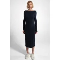 GORG GORG Damen vegan Kleid Langarm Gerippt Navy – Produktbild 1 von 1