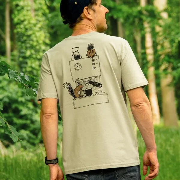 Cmig Cmig Kaffee-Hörnchen T-Shirt für Kaffeeliebhaber, Stone (beige), – Produktbild 1 von 4