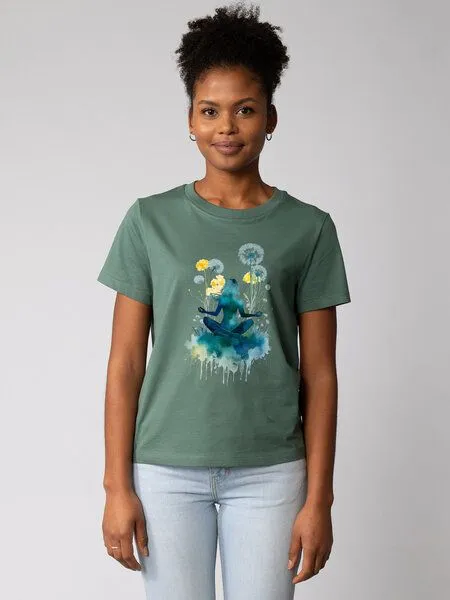 watapparel watapparel T-Shirt Frauen Yoga & Meditation, Green bay, – Produktbild 1 von 3