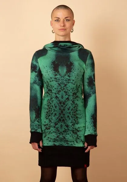 Die rote Zora Die rote Zora Hoodiekleid Jadegrün – Produktbild 2 von 4