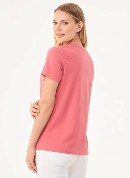 ORGANICATION ORGANICATION T-Shirt aus Bio-Baumwolle mit Print, Rosa(desert rose), – Produktbild 4 von 4
