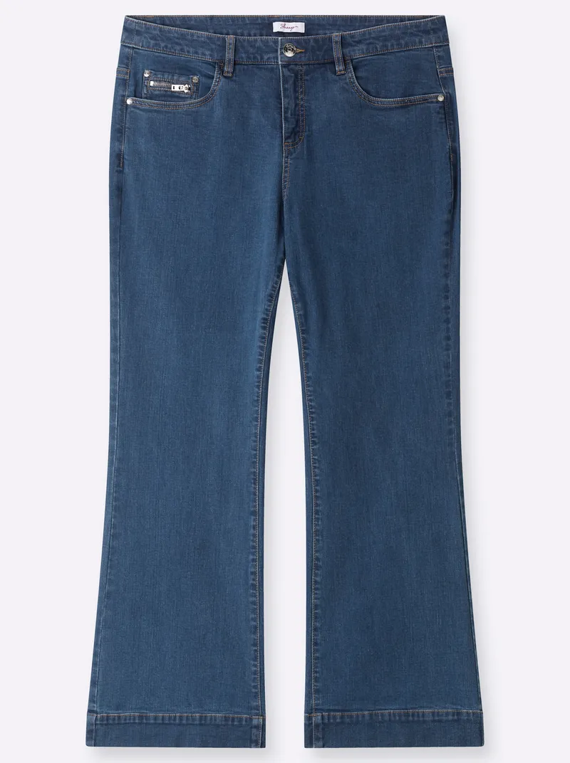 sheego Bootcut-Jeans blue-stone-washed, Blue-stone-washed, – Produktbild 2 von 2