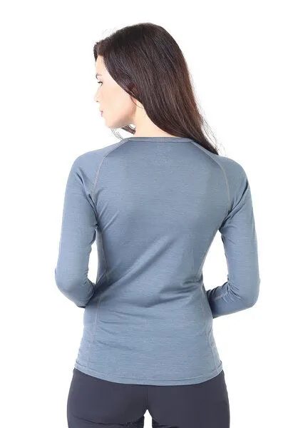 Woolona Woolona Langarmshirt - KONA - 100% Merinowolle, Grau, – Produktbild 3 von 4