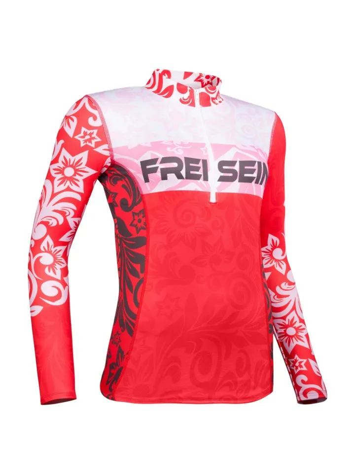 Freisein Project Funktionsshirt SkiRun Wärmendes Ski-Funktionsshirt mit auffälligem Berg-Artwork – Produktbild 1 von 5