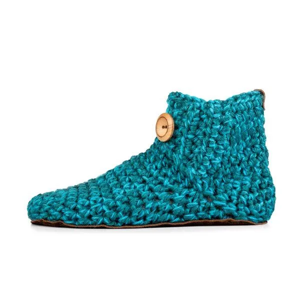 Kingdom of Wow Kingdom of Wow - Handgefertigte Hausschuhe aus Wolle - High Top, Glacier teal, – Produktbild 1 von 5