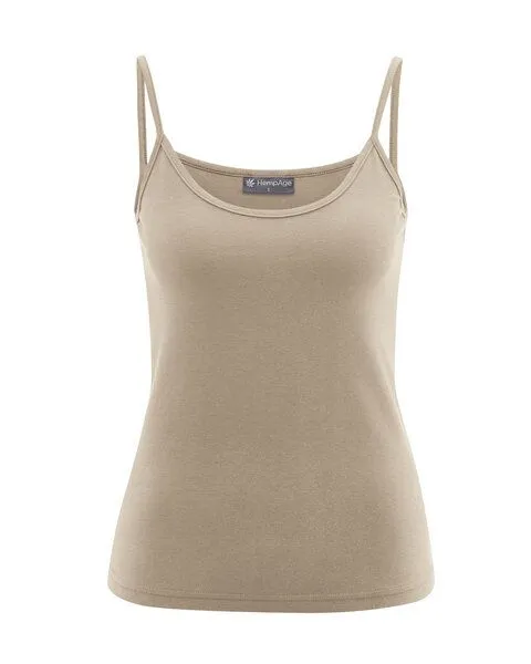 HempAge HempAge Trägertop Hanf/Biobaumwolle, Grit (braun), – Produktbild 1 von 4