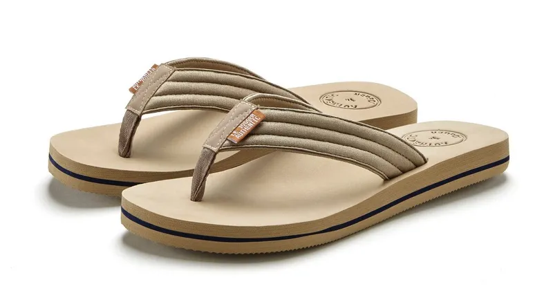 AUTHENTIC LE JOGGER AUTHENTIC LE JOGGER Badelatsche, Flip Flop, Badepantolette, Badeschlappe, Sommerschuhe Badezehentrenner Pantolette, Zehentrenner mit ultraleichter Sohle Unisex VEGAN, Beige, – Produktbild 2 von 5