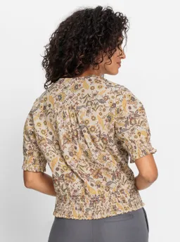 Witt Baumwollbluse vanille-sand-bedruckt – Produktbild 1 von 1