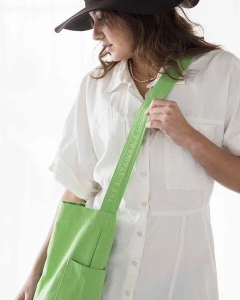 TINTOK TINTOK Mira Canvas Tasche 100 % Bio-Baumwolle GOTS-zertifiziert, Summer green, – Produktbild 2 von 4