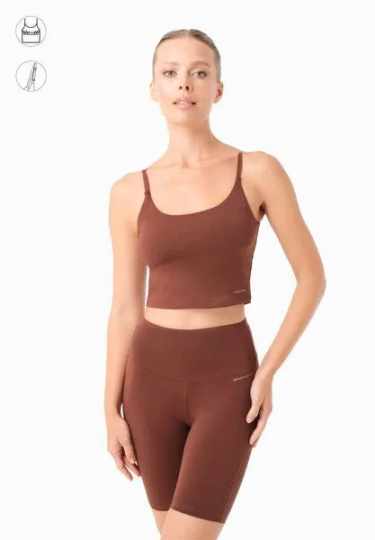 ORGANICATION ORGANICATION TARRA | Crop-Top aus Bio-Baumwolle, Coffee brown, – Produktbild 1 von 3