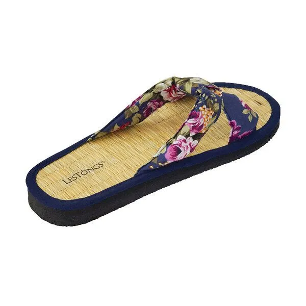 Les Tôngs Les Tôngs Juncus-K Flower Zimtlatschen vegane Zimtsohle Flip Flops, Dunkelblau, – Produktbild 3 von 4