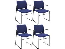 Topstar Topstar 4 Besucherstühle "VISIT LINE" mit Armlehnen, Sitz & Rücken: gepolstert, blau – Produktbild 1 von 1