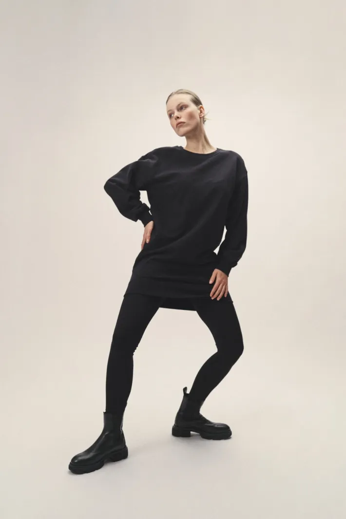 WOTE WOTE Damen vegan Sweatkleid Wote Schwarz, Schwarz, – Produktbild 2 von 2