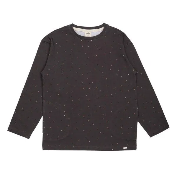 Walkiddy Kinder Langarmshirt GOTS zertifiziert, Bio-Baumwolle, grau, „Colorful Dots“, weich & bequem – Walkiddy, Grau, – Produktbild 1 von 3