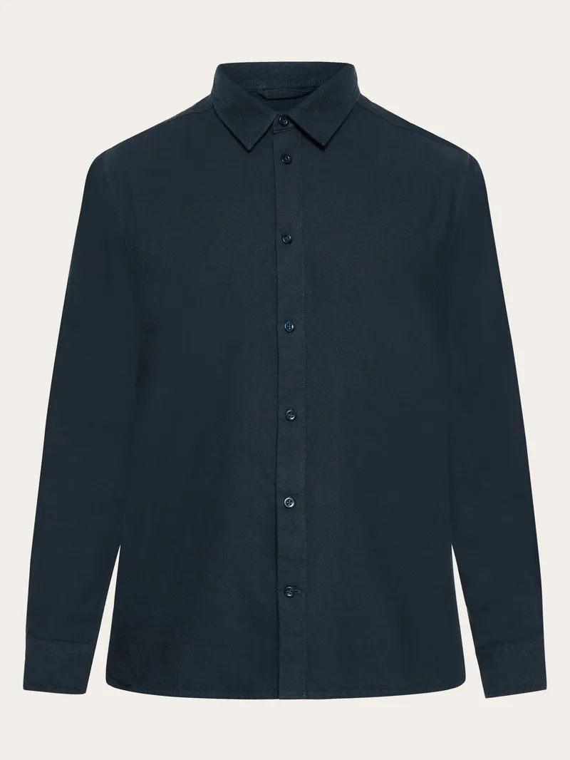 KnowledgeCotton Apparel KnowledgeCotton Apparel Herren vegan Hemd Flanell Dune Regular Total Eclipse Navy, Extra dunkelblau, – Produktbild 1 von 2