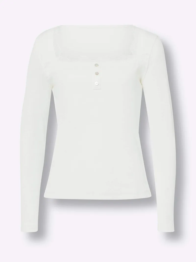 heine Langarmshirt ecru, Ecru, – Produktbild 1 von 2