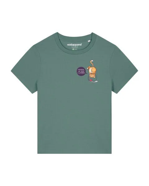 watapparel watapparel T-Shirt Frauen Funny Cat, Green bay, – Produktbild 1 von 3