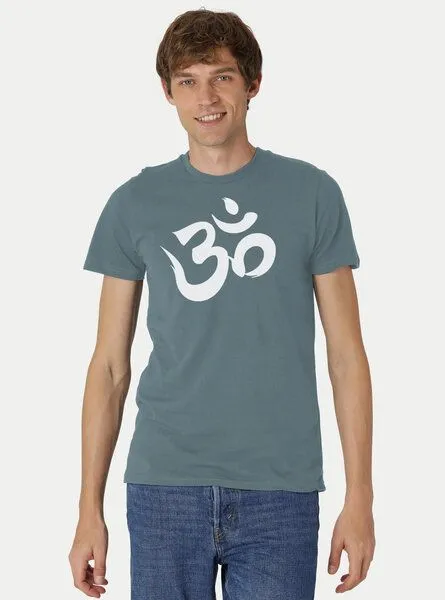 Peaces.bio - handbedruckte Biomode Peaces.bio - handbedruckte Biomode Fit T-Shirt "Om" Herren, Petrol, – Produktbild 2 von 3
