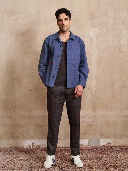 Yahmo Yahmo Fritz bestickte Workwear Jacke, Blau, – Produktbild 3 von 3