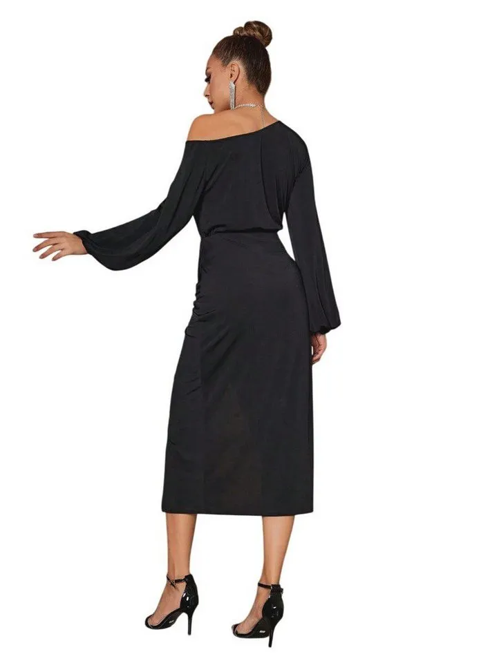 ocoza Midikleid Marigold Midikleid, Schwarz, – Produktbild 5 von 5