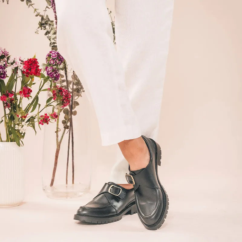 NAE NAE Damen vegan Slipper Roda Veganes Öko-Leder Schwarz, Schwarz, – Produktbild 2 von 2