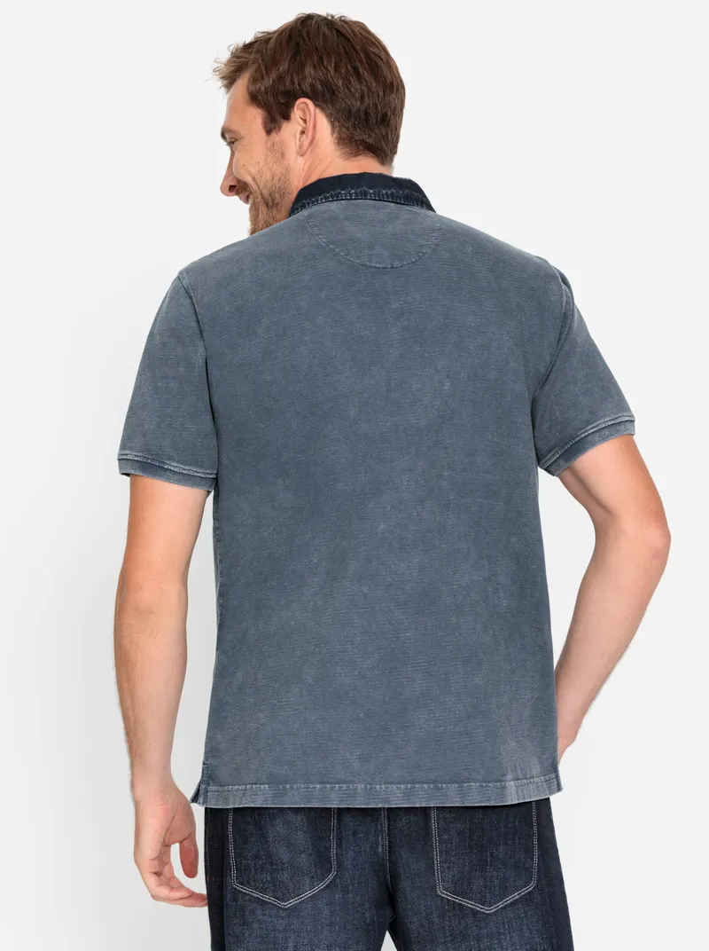 marco donati Kurzarm-Shirt, Rauchblau-meliert, – Produktbild 2 von 2