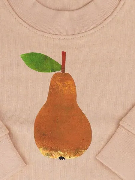 MelaDi Meladi Kinder Baby - Sweater aus Biobaumwolle - Birne auf Creme Latte, Mokka, – Produktbild 4 von 6