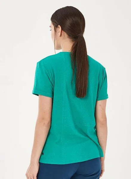 ORGANICATION ORGANICATION T-Shirt aus Bio-Baumwolle und Leinen, Emerald, – Produktbild 4 von 4